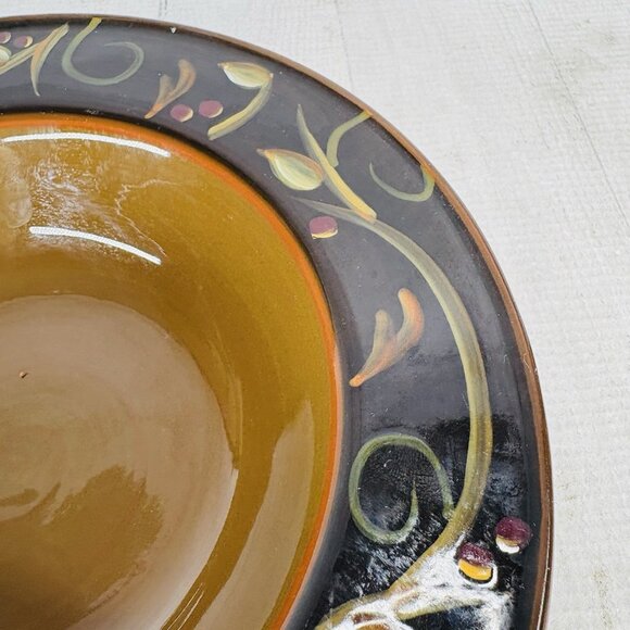 2003 Deb Hrabik For Demdaco CHOCOLATE BERRIES Ceramic Large Rim Soup Bowls Set 3 - Picture 13 of 16